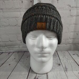 C.C Exclusives Womens Gray Chunky Cable Knit Skiwear Ski Beanie Hat Cap